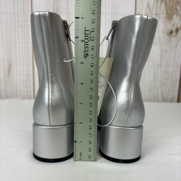 A New Day Boots Silver Size 6.5 Dress Ankle Comfort Boots Block Heel Metallic - Picture 11 of 15